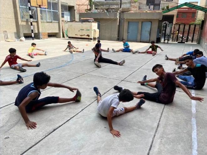 student-athlete of Don Bosco, doing basketball drills training athletes by IB Sports Academy