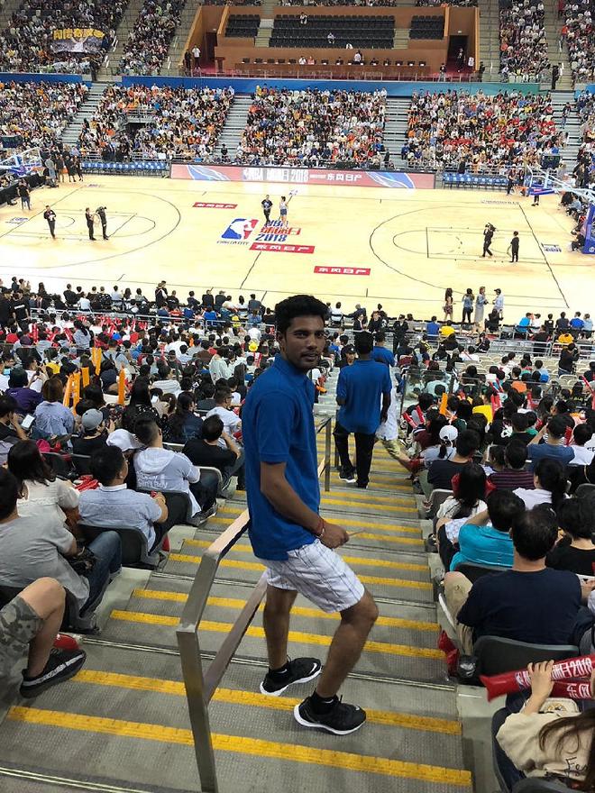 Ishwar Bhati at Basketball court in Shanghai and Shenzhen in China