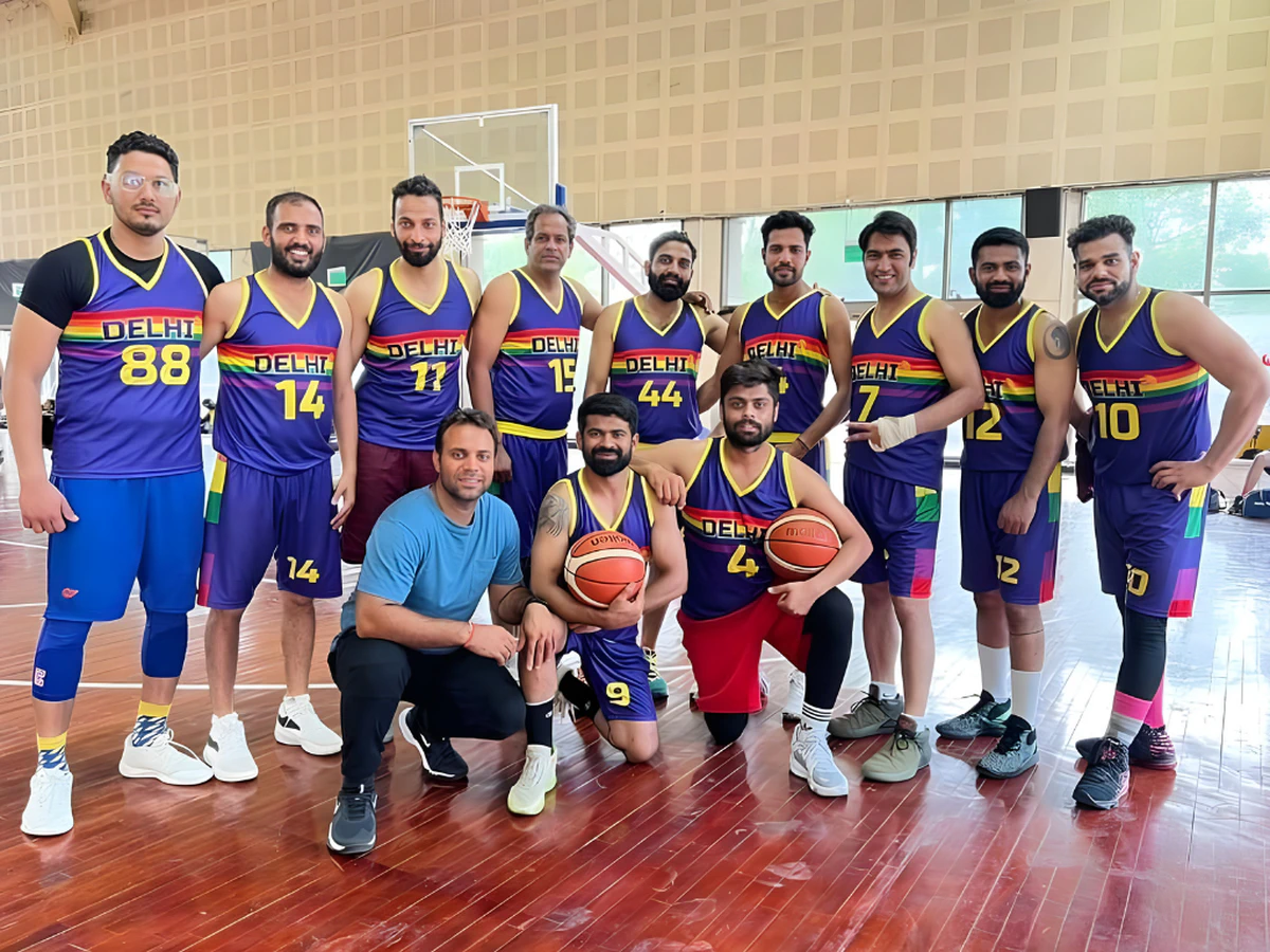 Delhi Team winning Gold with Coach Ishwar Bhati at Tyagraj Stadium
