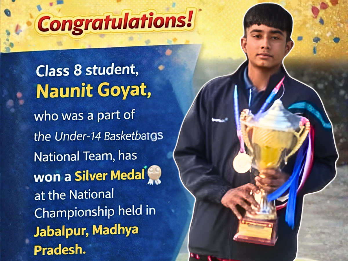 Naunit Goyat with his Silver Medal from the U-14 National Basketball Championship