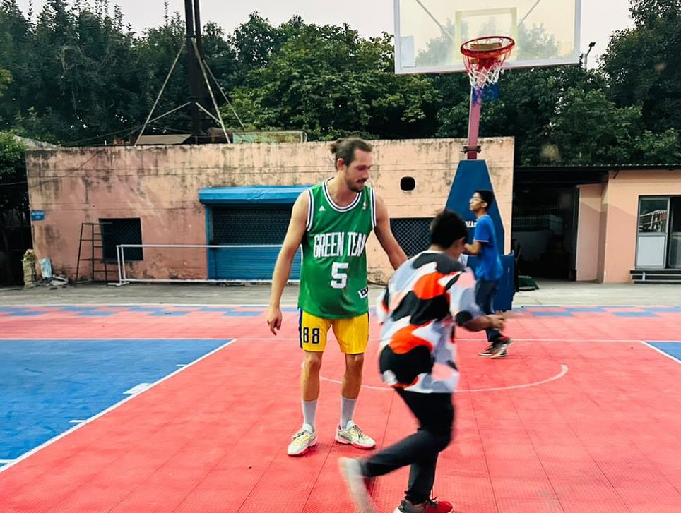 Coach Benjamin Bari Conducting Technical Skill Acquisition Drills With Student-Athletes