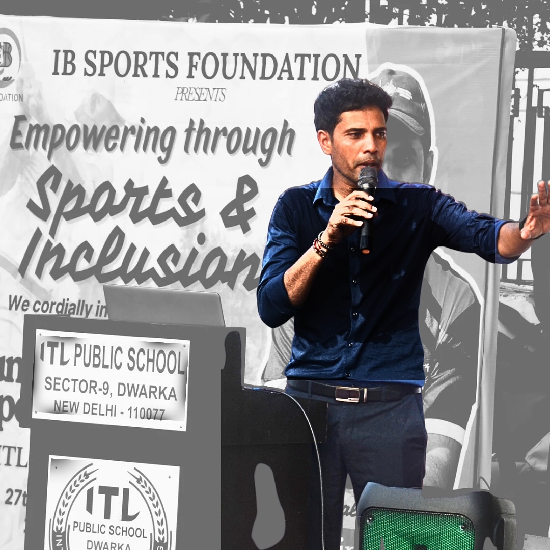 Coach Ishwar Bhati Addressing the Audience on the Power of Play and Inclusive Sports