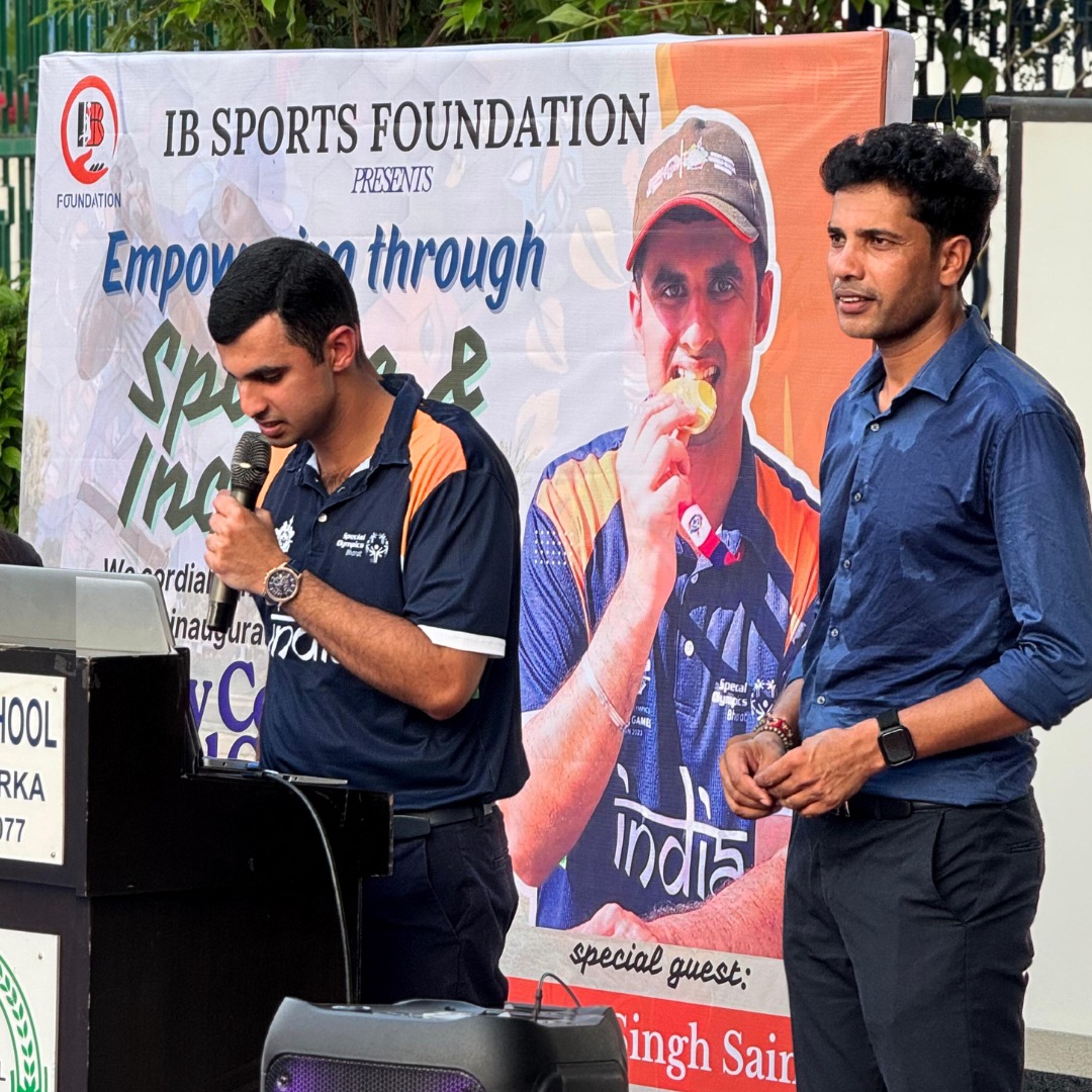 Gold Medalist Ranveer Singh Saini Delivering an Inspiring Keynote Speech to Young Athletes