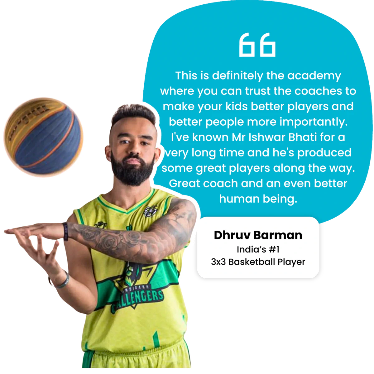 India Number 1 3x3 Basketball Dhruv Barman testimonial - IB Sports Academy